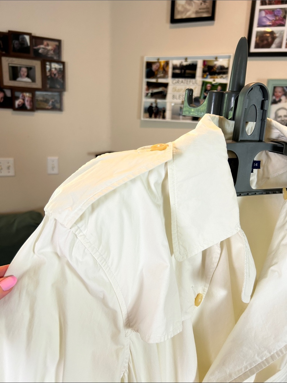 Ralph Lauren Blue Label Double Breasted White Vintage Cotton Trench Coat Size 14 - Picture 6 of 17